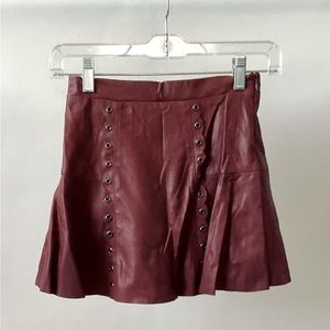 Mayoral Kids Leather Burgundy Skirt T/10